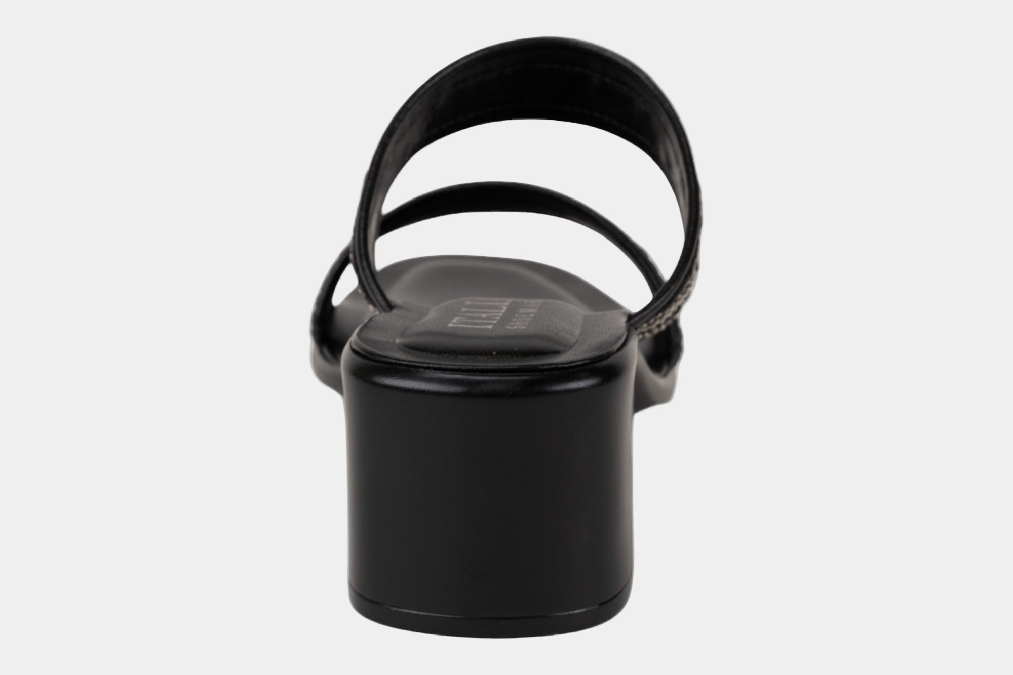 Black sandal with a strap
