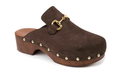 Gianna - Italian Leather Clogs with Chain - Italian Shoemakers