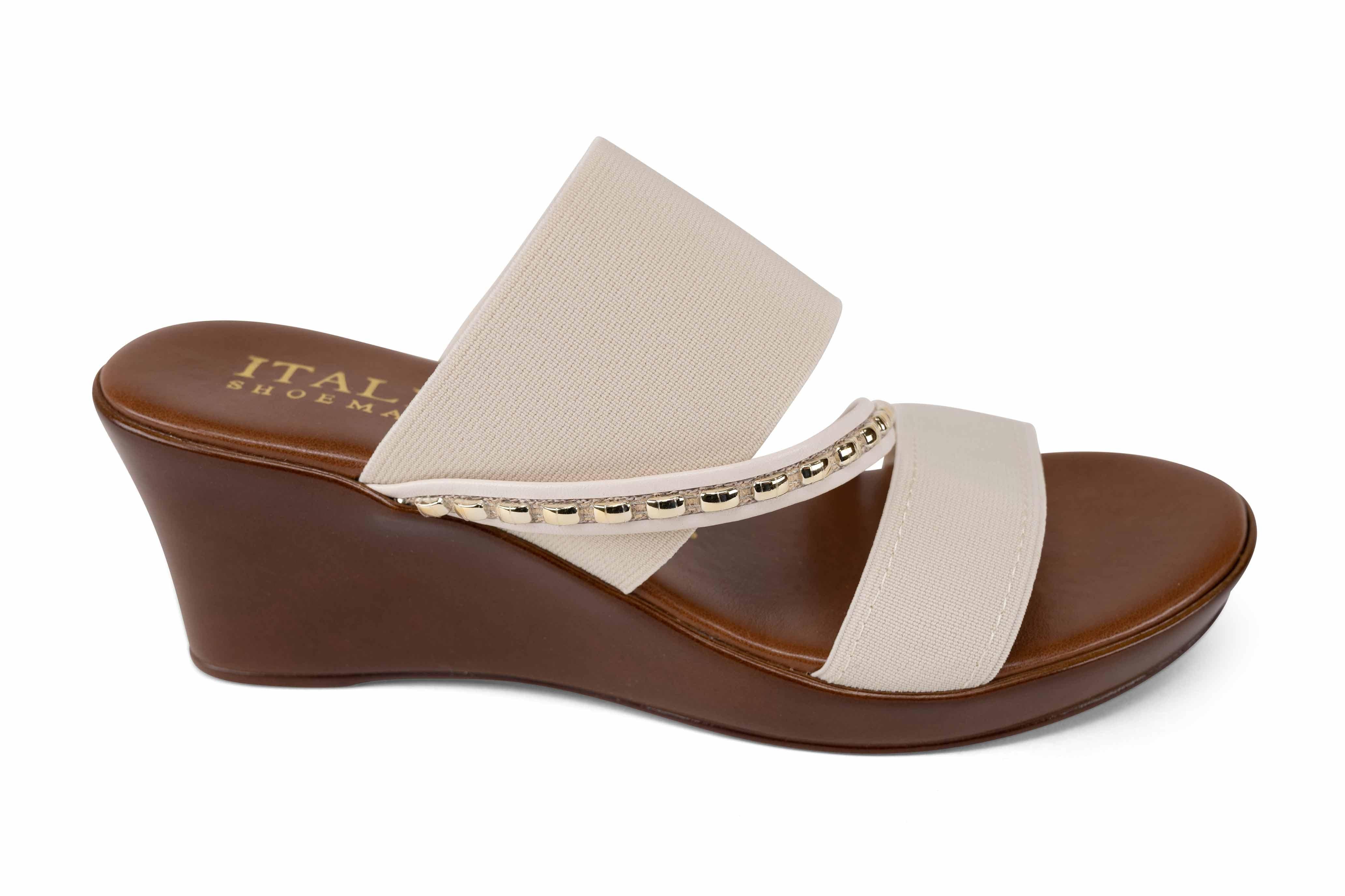 Marcia - Elastic Wedge Sandal - Italian Shoemakers