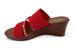 Marcia - Elastic Wedge Sandal - Italian Shoemakers