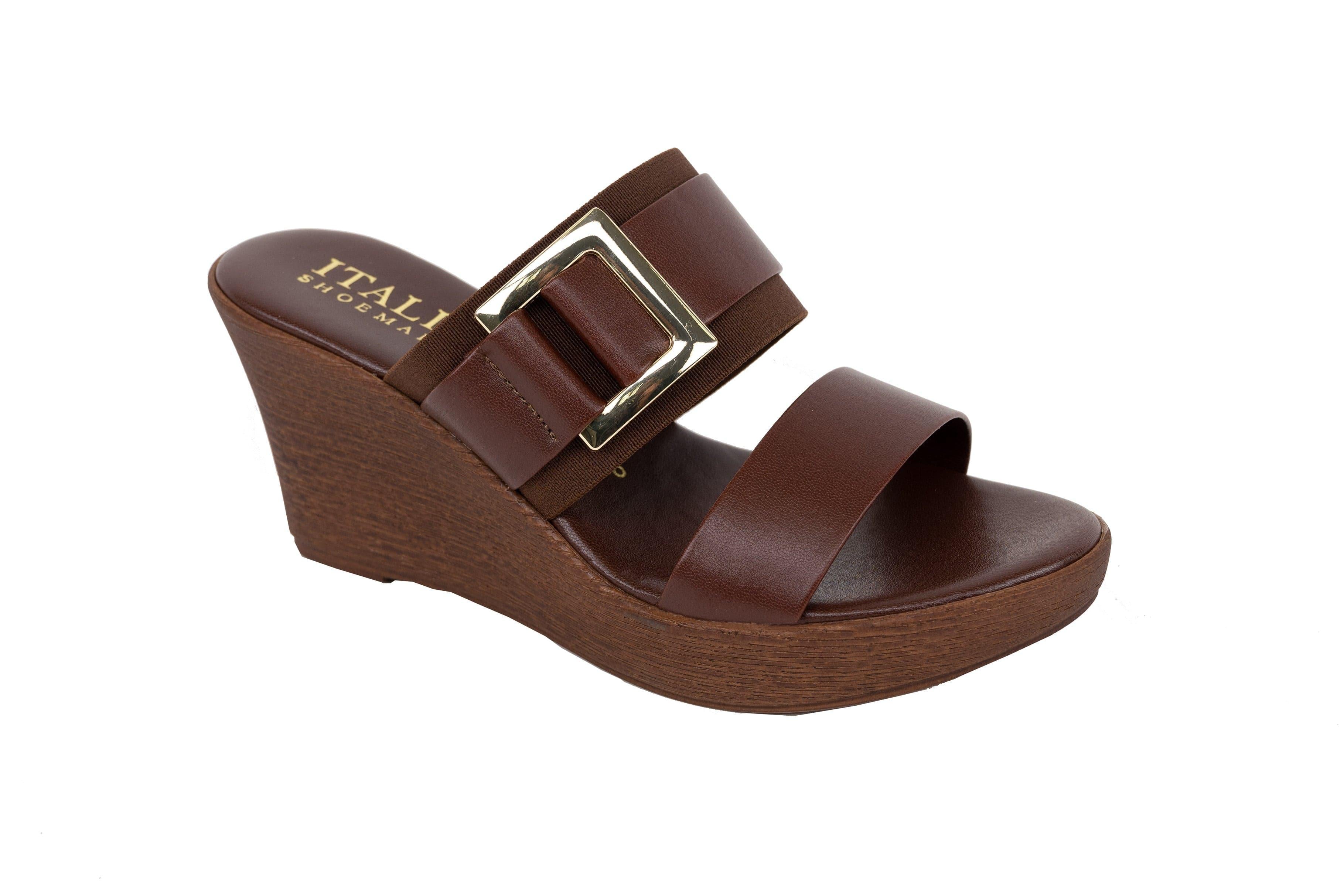 Italian shoemakers black wedge hot sale sandals