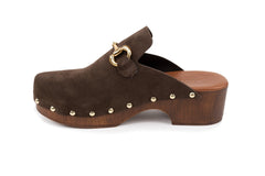 Gianna - Italian Leather Clogs with Chain - Italian Shoemakers